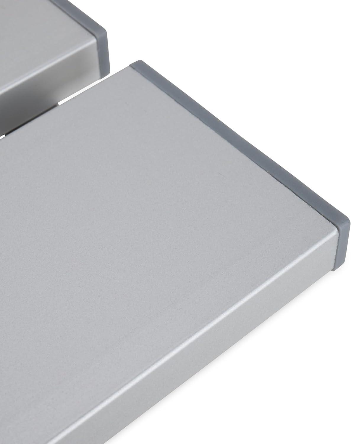 Camco Small Folding Side Table | Supports up to 130lbs | Aluminum, Silver (51890)