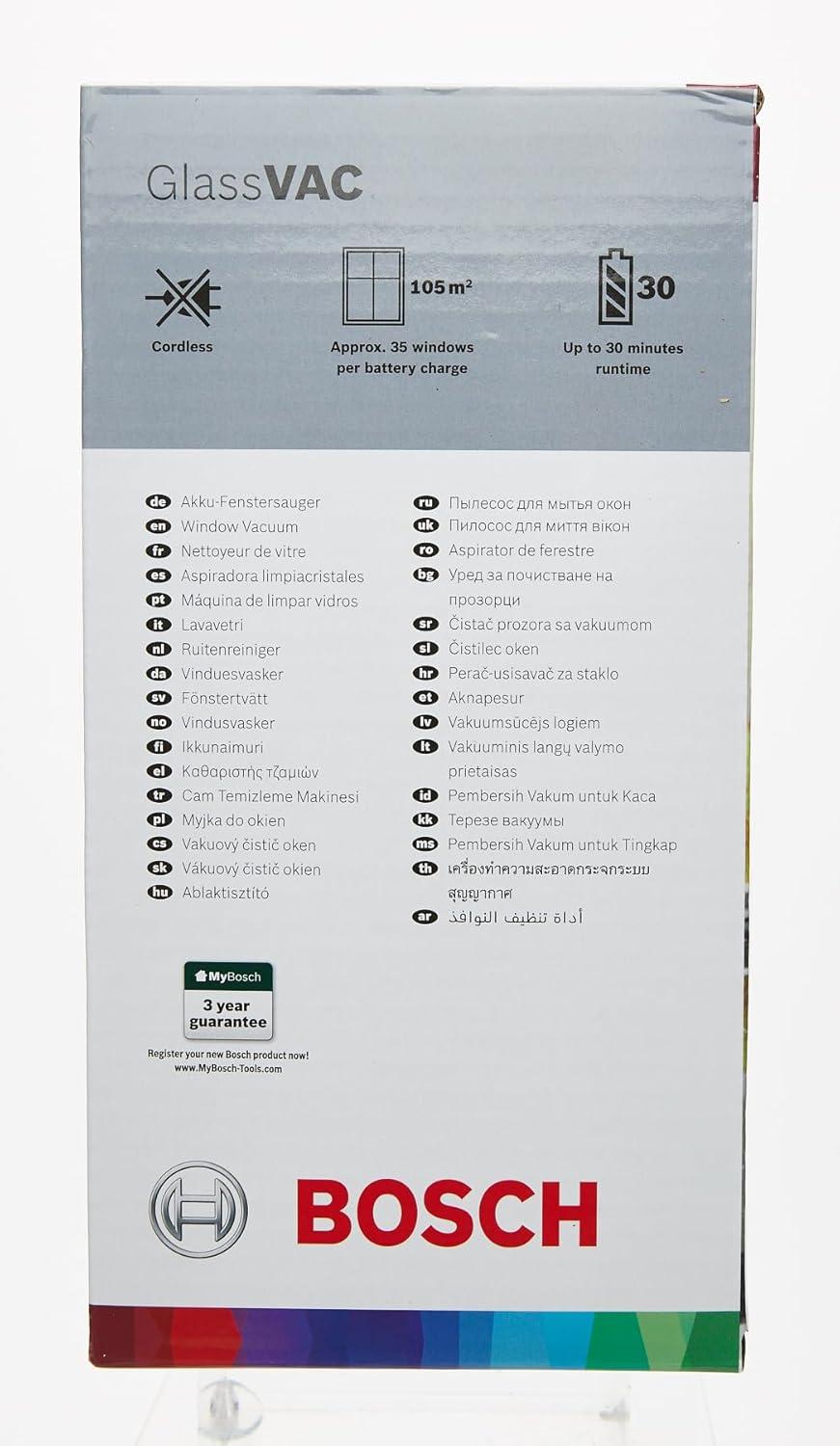 Bosch Glass VAC Battery Cordless Vacuum Cleaner