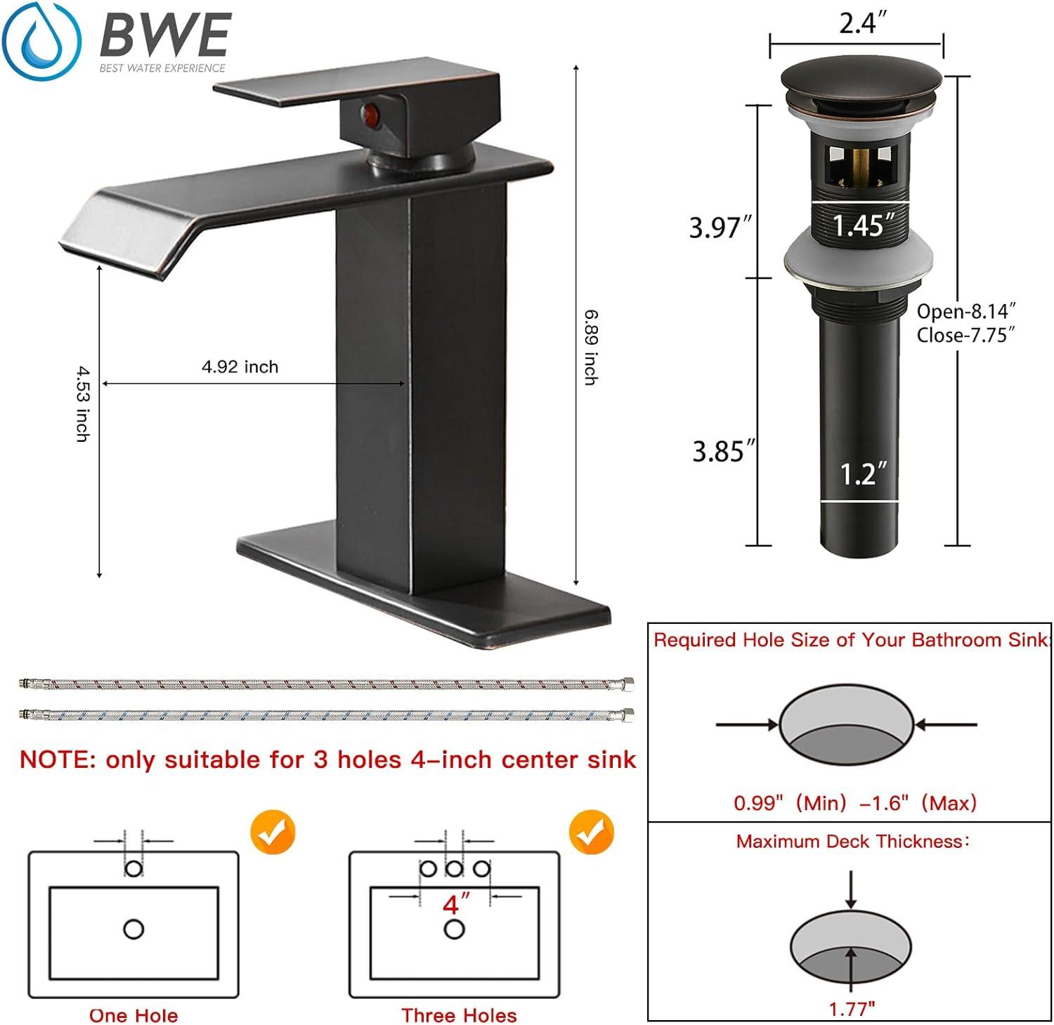 Single-Hole Single-handle Bathroom Faucet with Drain Assembly