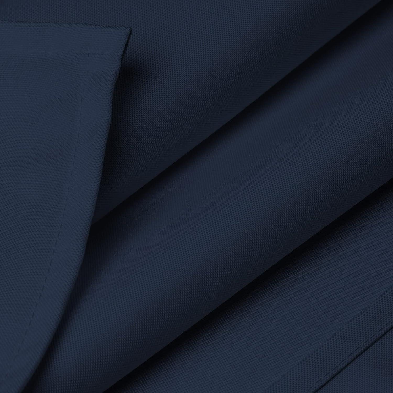 Lann's Linens Polyester Fabric Tablecloth for Wedding, Banquet, Restaurant - 70 x 120 Inch Rectangular - Navy Blue