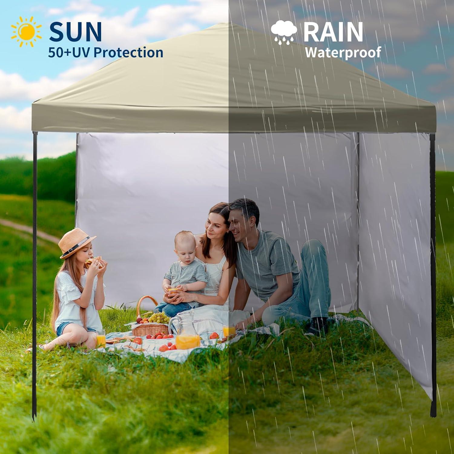 Beige 10x10 Water-Resistant UV-Protected Canopy Top Cover