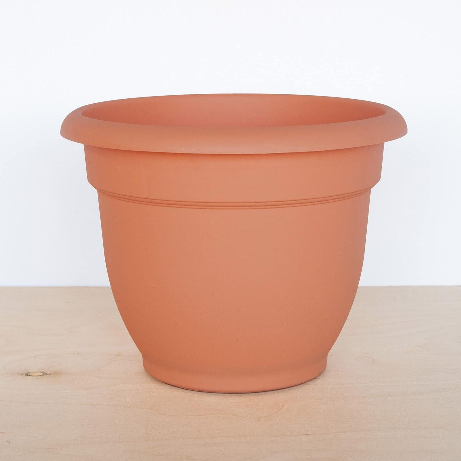 Bloem Ariana Pot Planter: 12" - Muted Terra - Durable Resin Pot, For Indoor and Outdoor Use, Gardening, Self Watering Disk Included, 3 Gallon Capacity