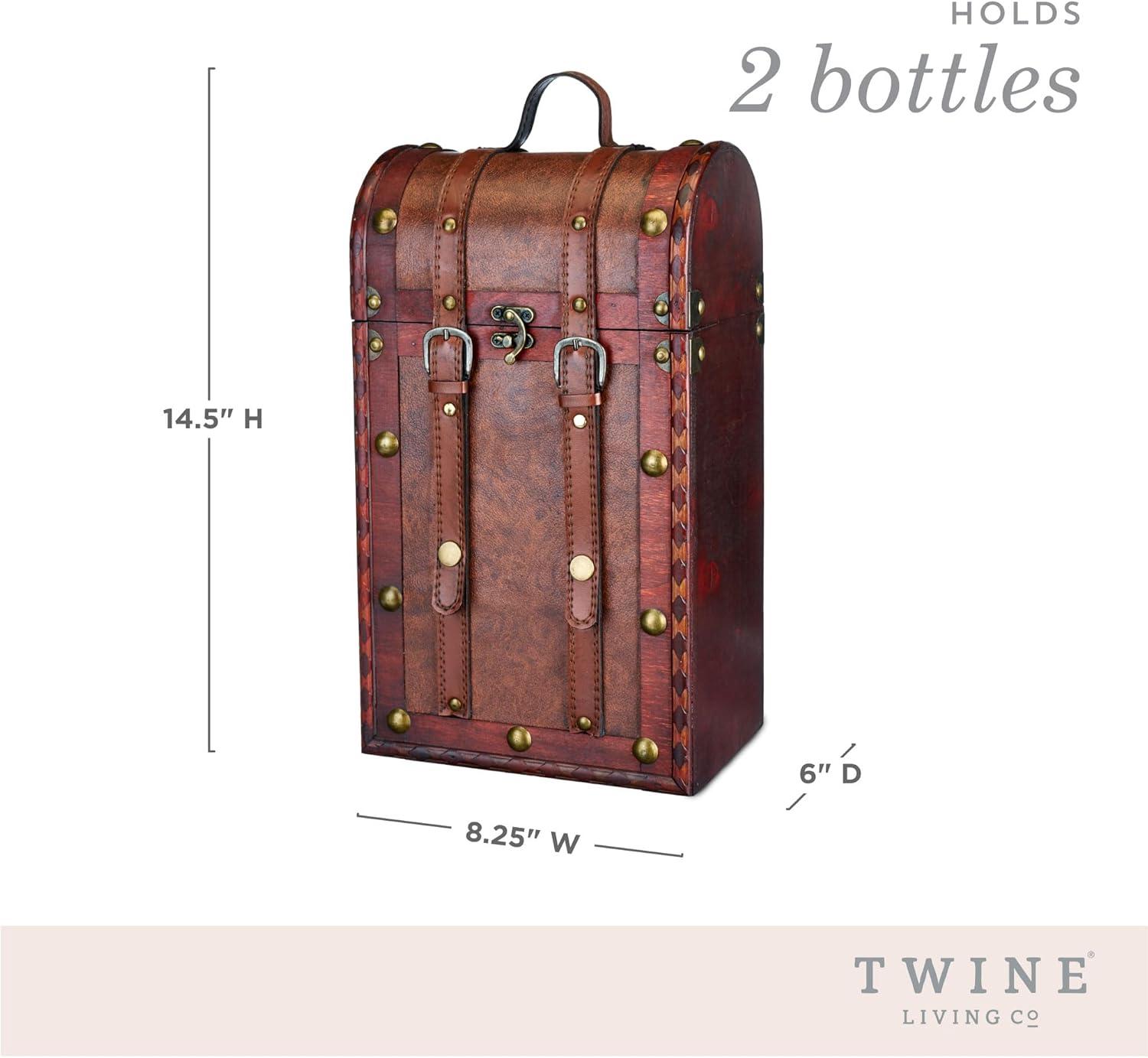 Twine Twine Chateau 2 Bottle Antique Wine Box