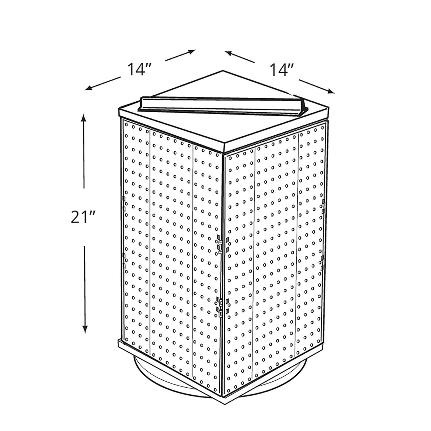 Four-Sided Revolving 14"W x 20"H Pegboard Counter Display
