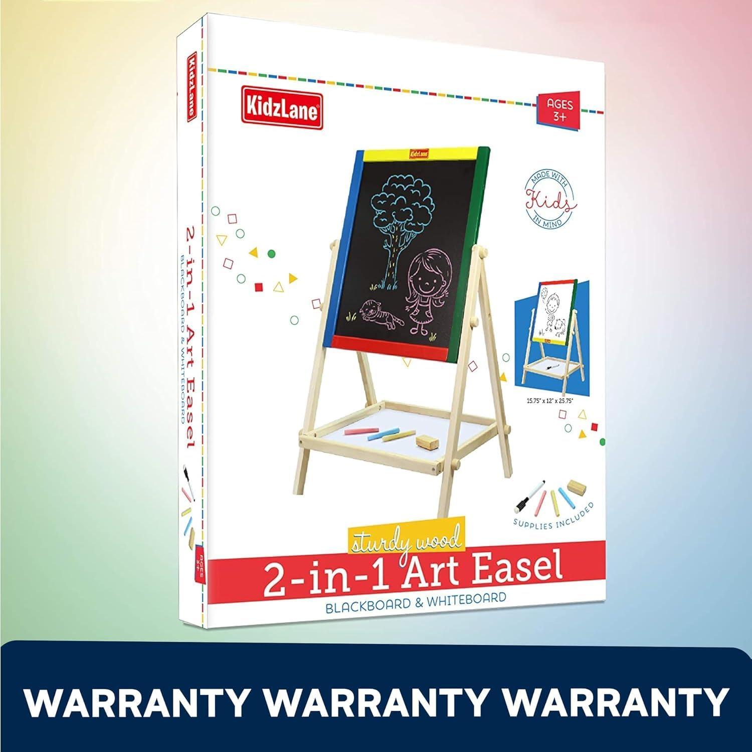 Kidzlane Art Easel for Kids Wooden Toddler Drawing Board 25.75" for Kids