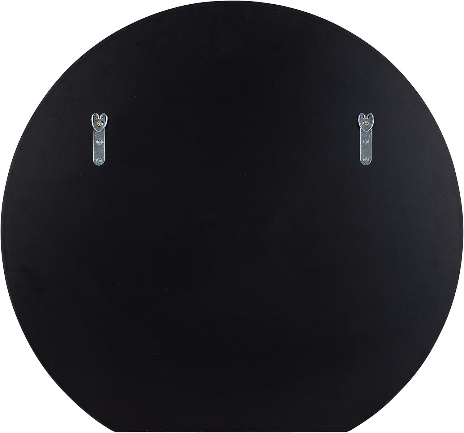 24" x 23" Caskill Flat Circle Decorative Wall Mirror Black - Kate & Laurel All Things Decor: Modern Style, MDF Frame, No Assembly Required