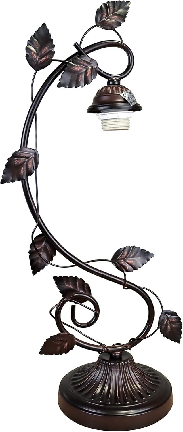 Chloe Lighting Serenity Victorian 1-Light Glass/Metal Table Lamp in Dark Bronze