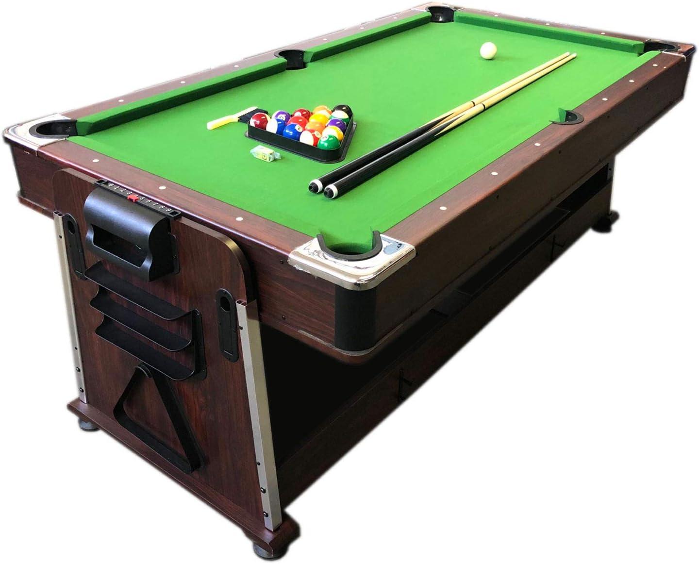 7ft Multi-Game Green Pool, Air Hockey, Ping Pong, Dining Table