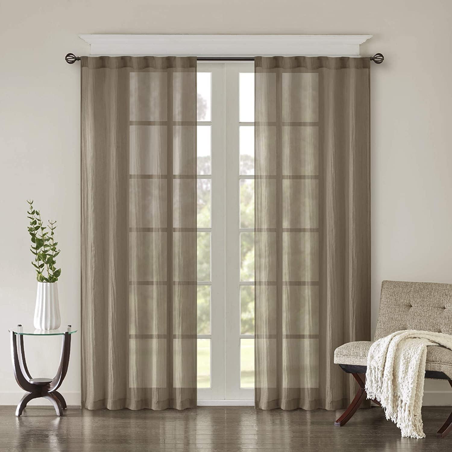 Harper Solid Crushed Curtain Panel Pair