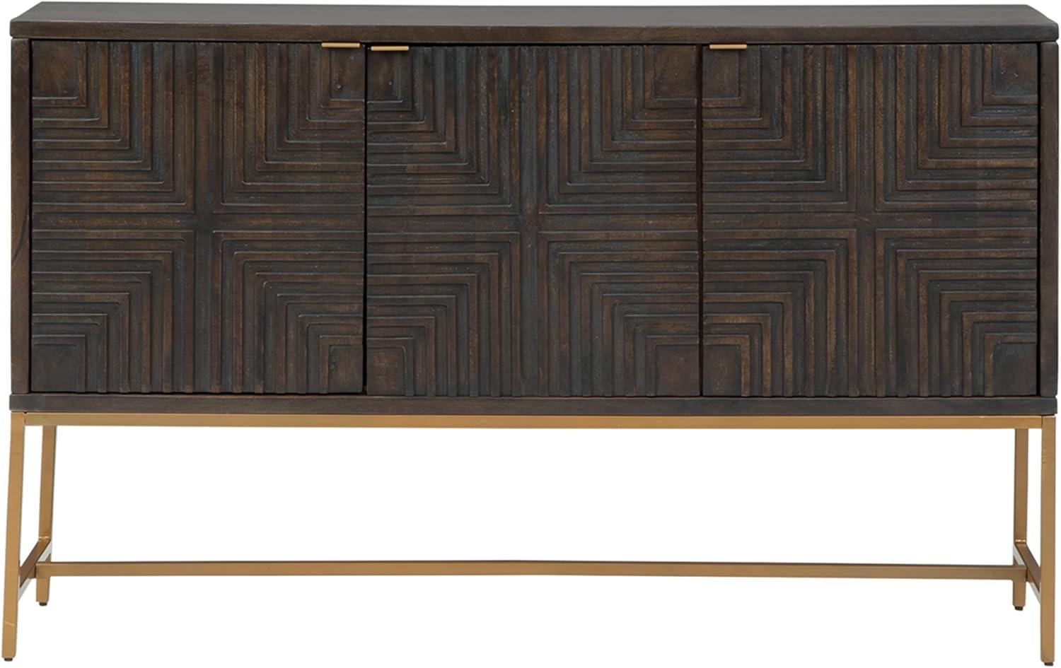 Signature Design by Ashley Contemporary Elinmore Accent Cabinet Brown/Gold Finish