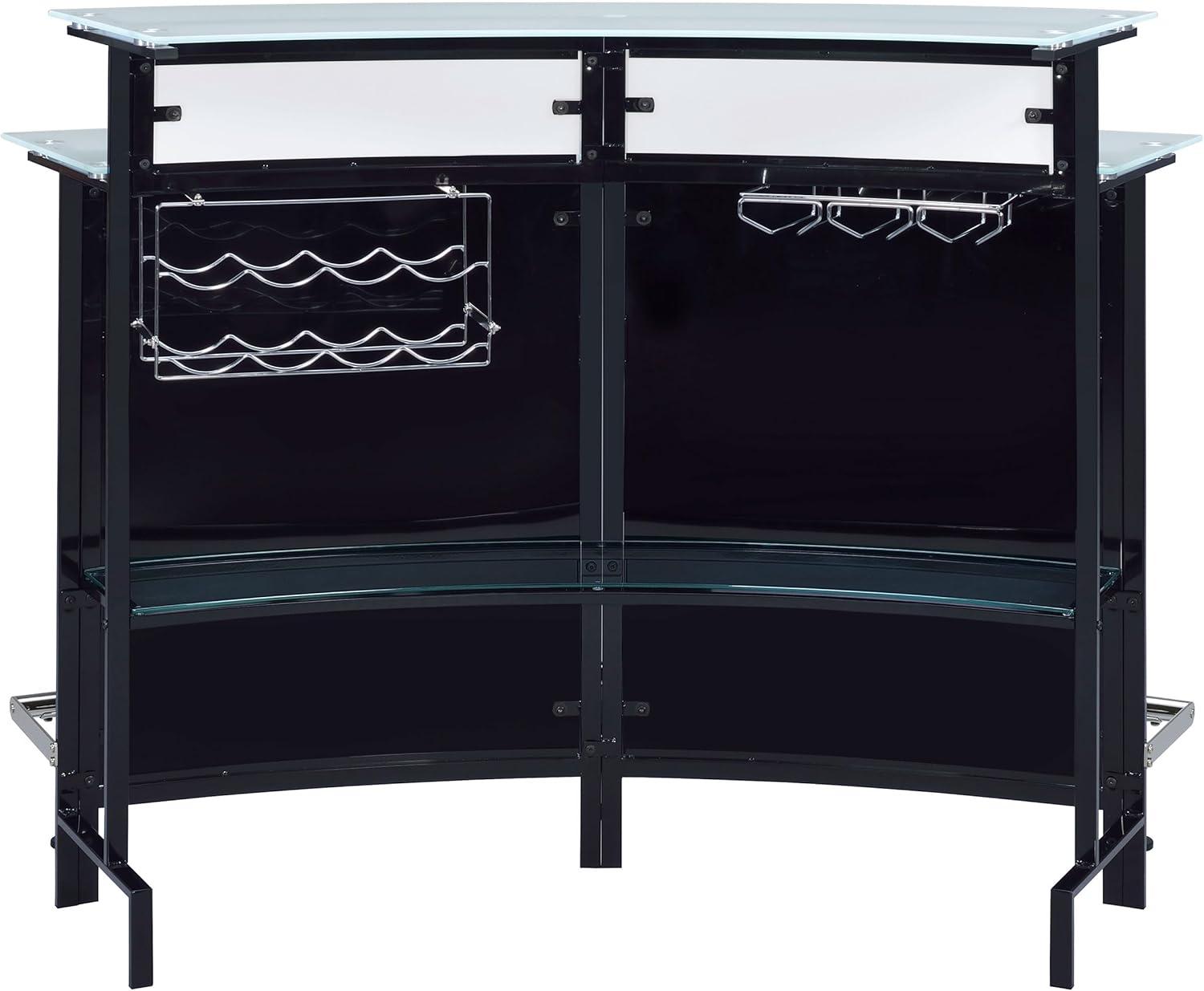 Coaster Company Contemporary Bar Table, Chrome/Black