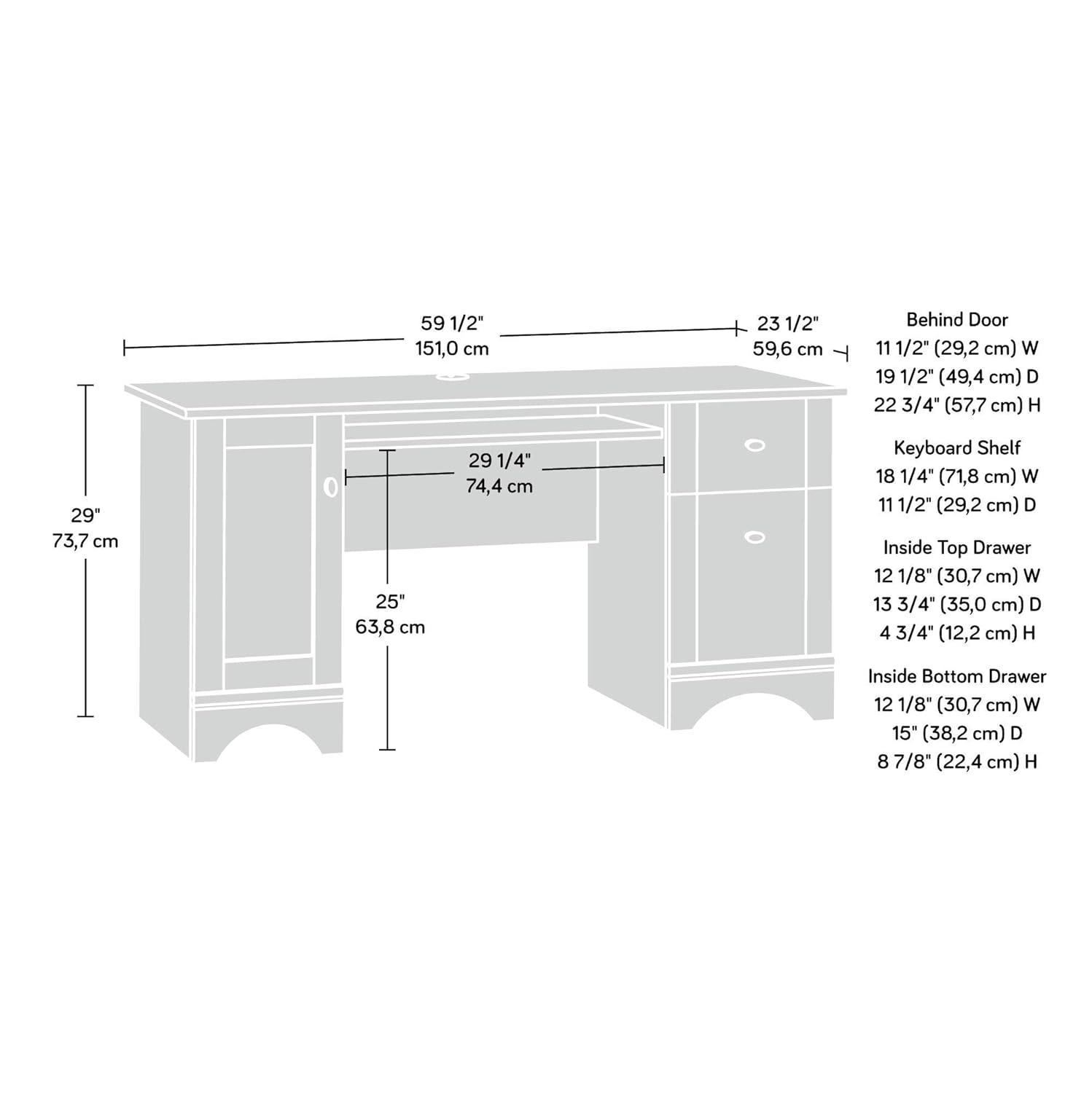 Computer Desk - Brushed Maple - Sauder: Home Office Furniture with Open Shelf & Nickel Pulls