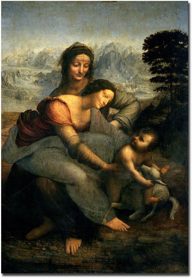 Vault W Artwork " Virgin And Child With St. Anne " by Leonardo Da Vinci Painting Print