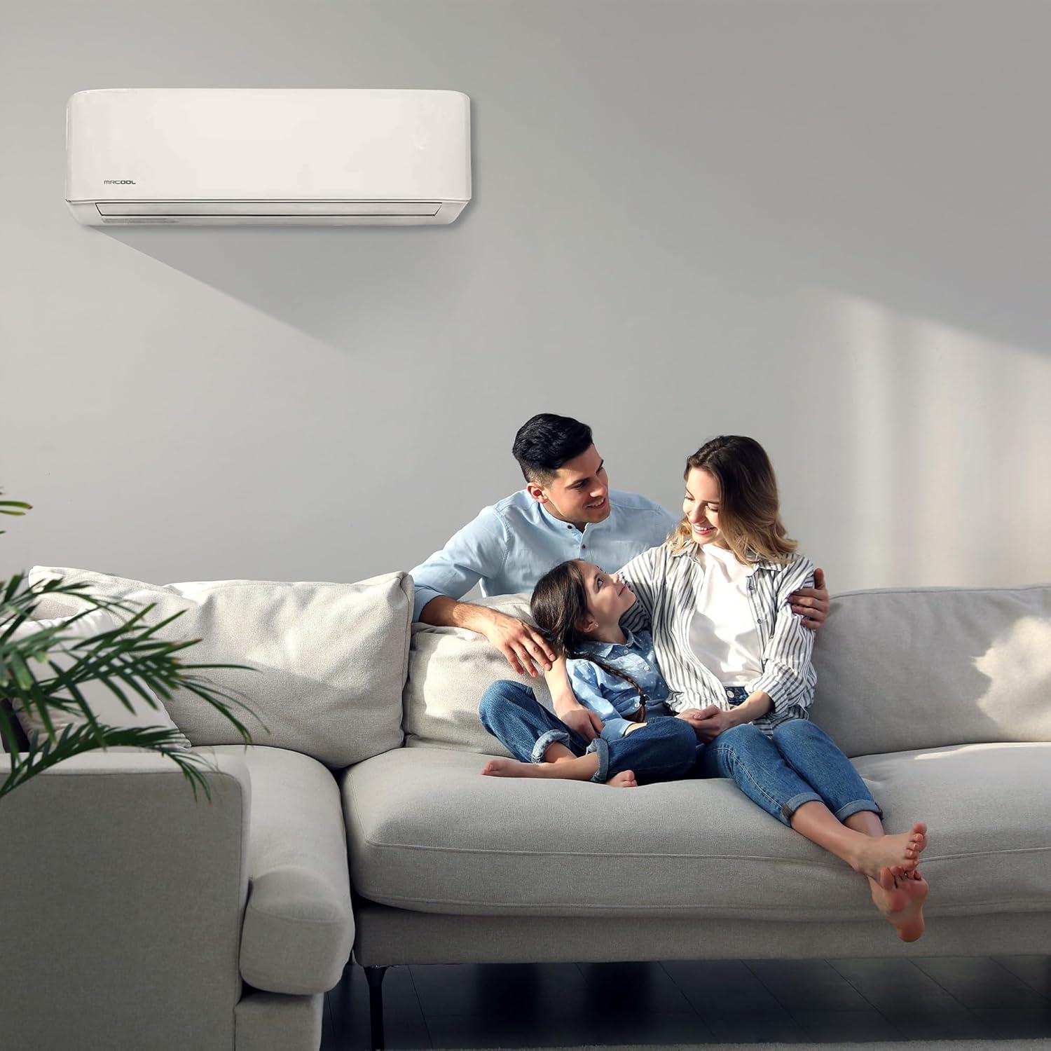 9k BTU White Ductless Heat Pump Split System with Remote