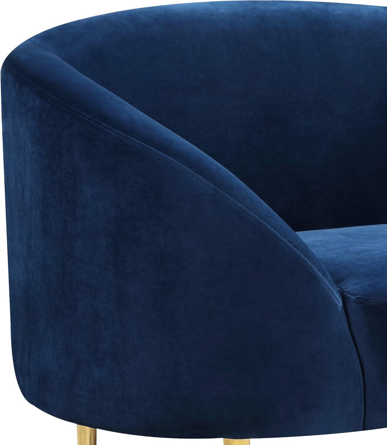 Meridian Furniture Ritz Velvet Accent Chair in Navy and Gold