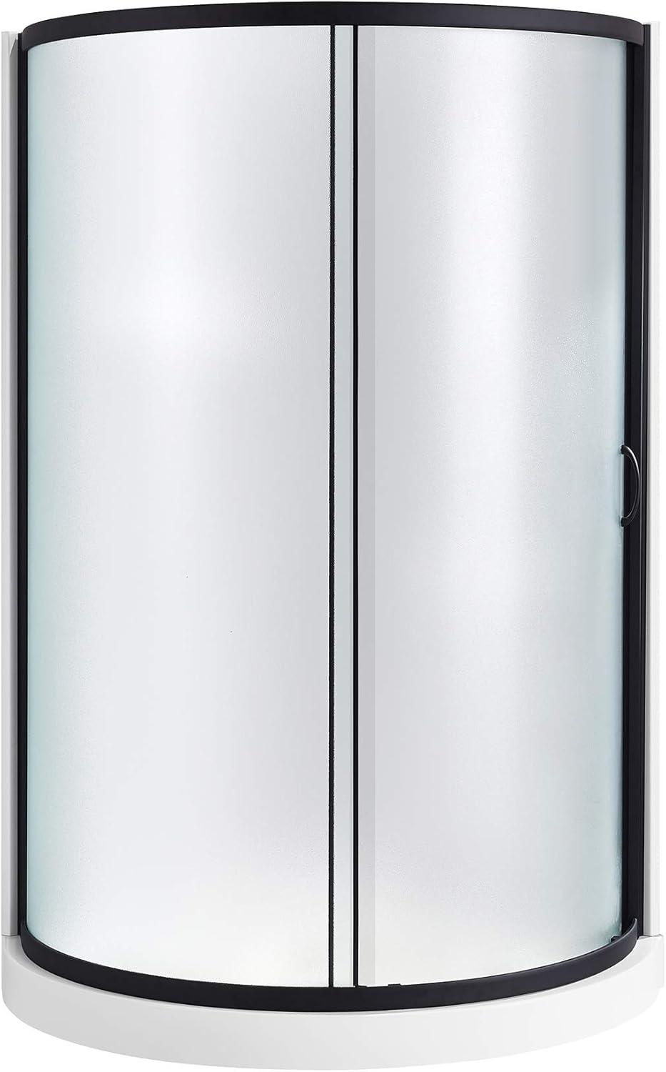 OVE Decors Breeze 33 in. Round Shower Kit w/ Frosted, Base, Wall