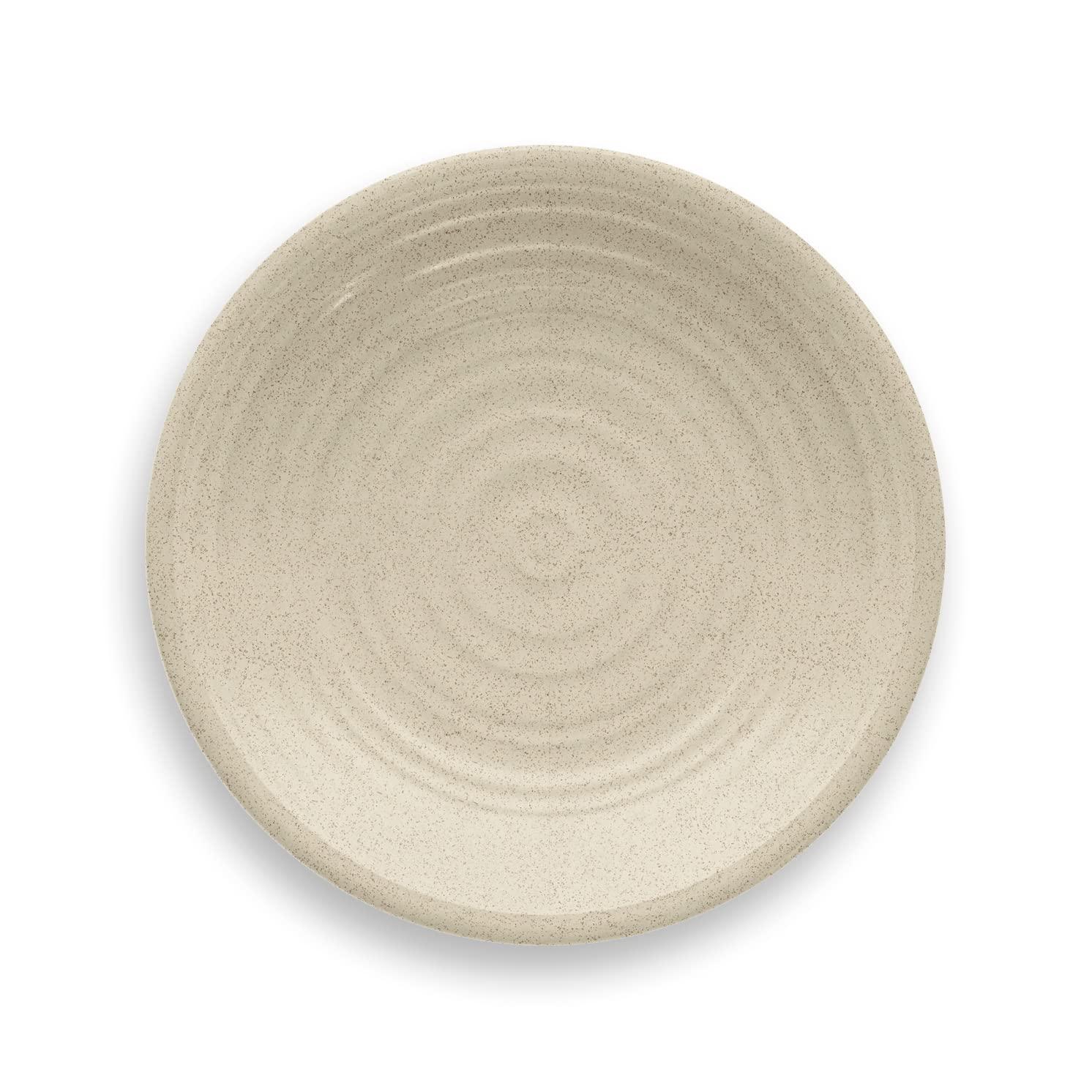 Abode Homewares TarHong Planta Artisan Solid Salad Plate, 8.5", Planta (Majority Plant Based with Melamine Binder), Shatterproof, Indoor/Outdoor Entertaining, Set of 6, Birch Matte