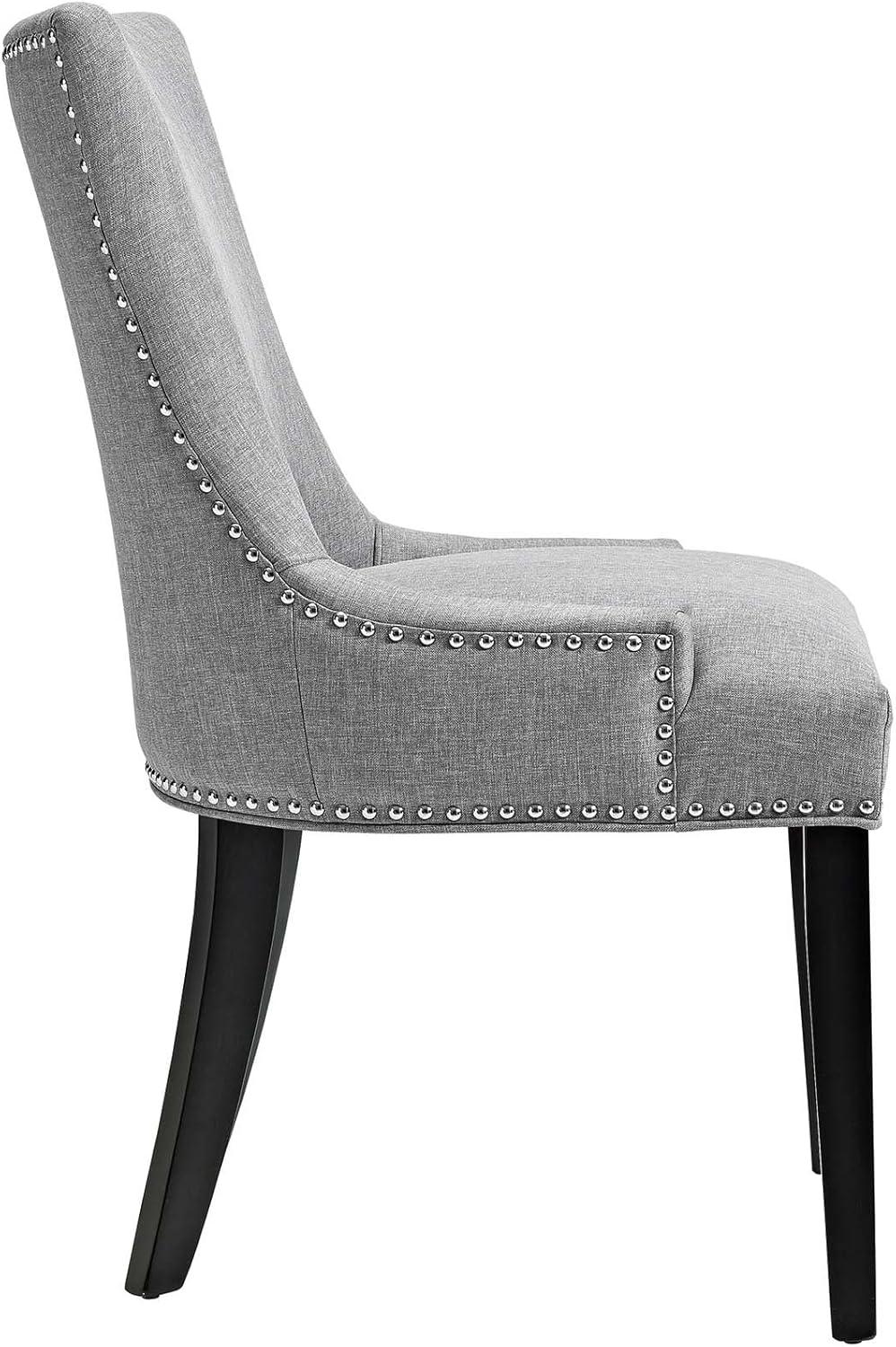 Regal Hourglass Light Gray Leather Parsons Side Chair