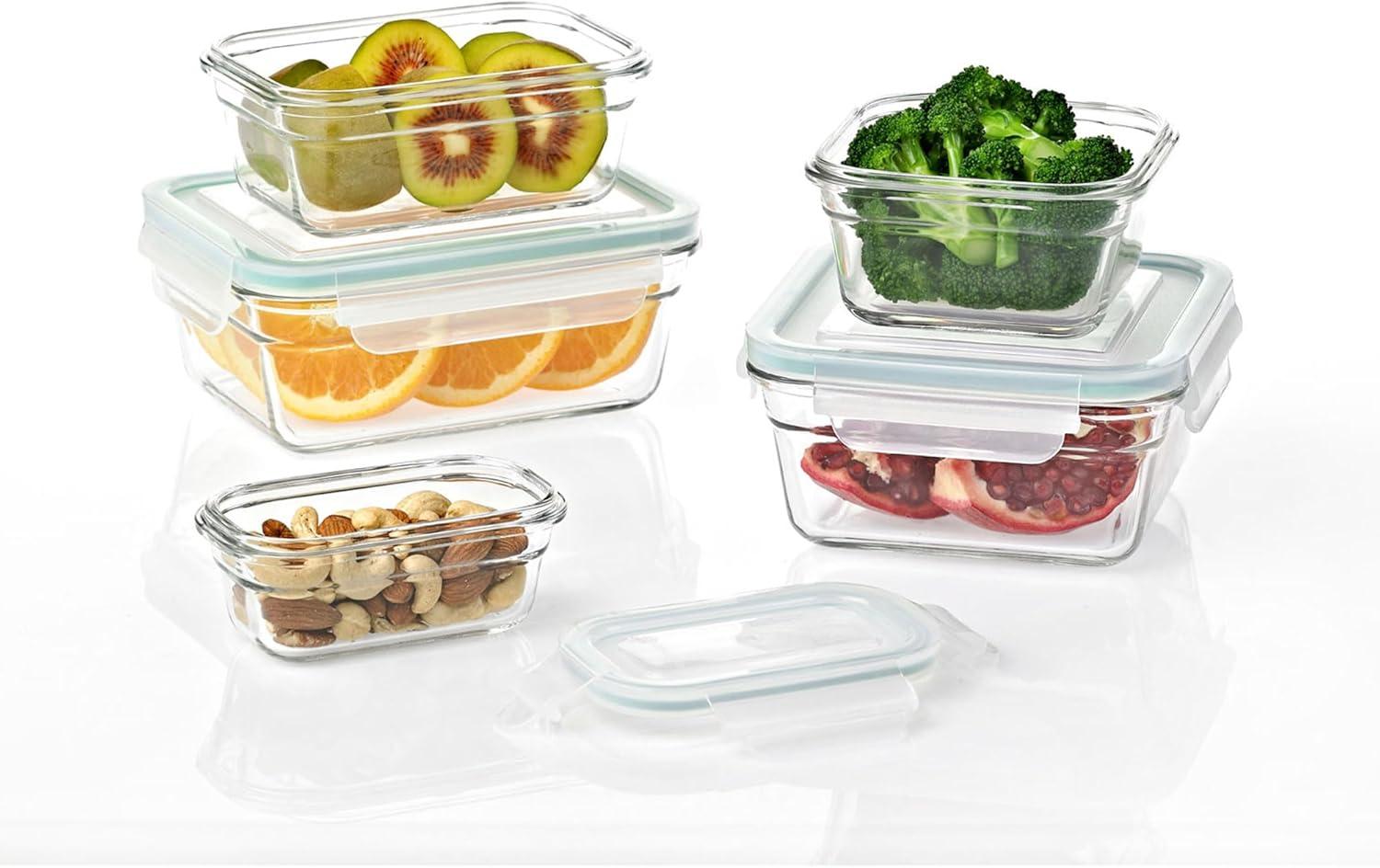 Glasslock Oven and Microwave Safe Glass Food Storage Containers 10 Piece Set