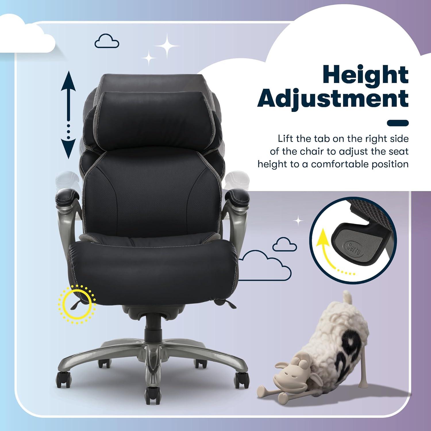 Serta Serta Jackson Big and Tall Executive Office Chair with AIR Technology and Smart Layers