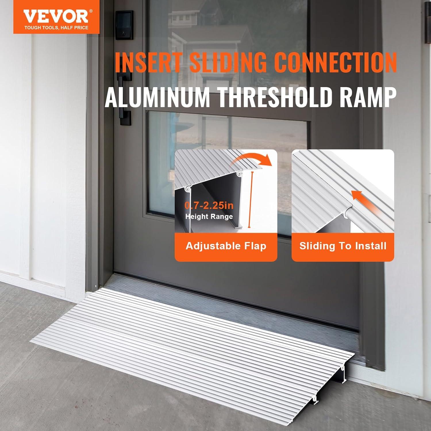 Adjustable Aluminum Non-Slip Doorway Threshold Ramp