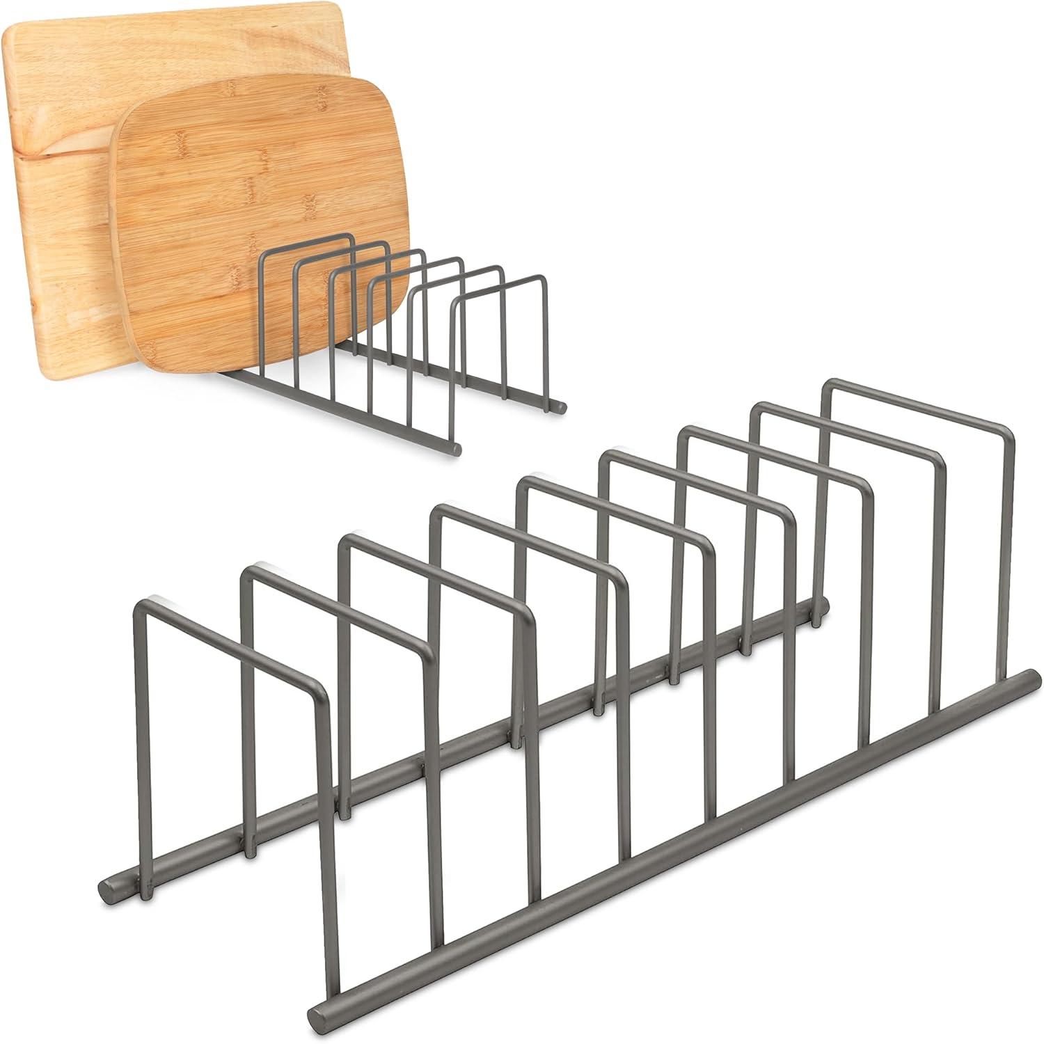 Gray Alloy Steel Kitchen Organizer Rack with 9 Shelves