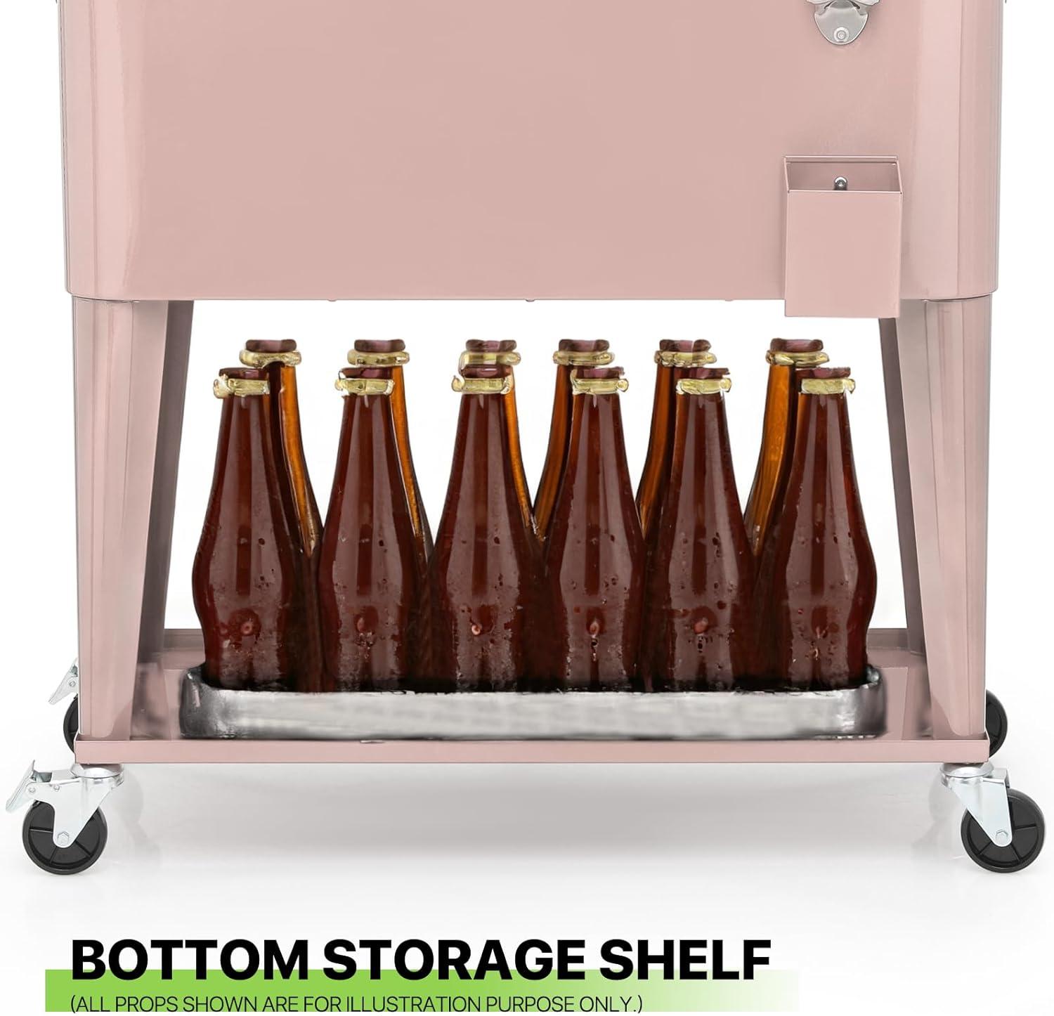 Permasteel 80-Qt Classic Outdoor Patio Cooler On Wheels