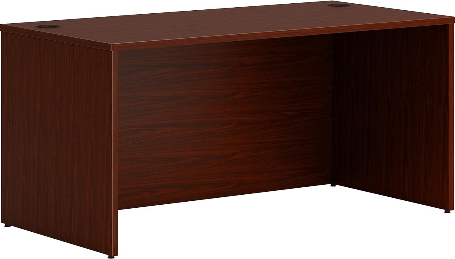 Traditional Mahogany 59.8'' Rectangular Desk with Woodgrain Laminate