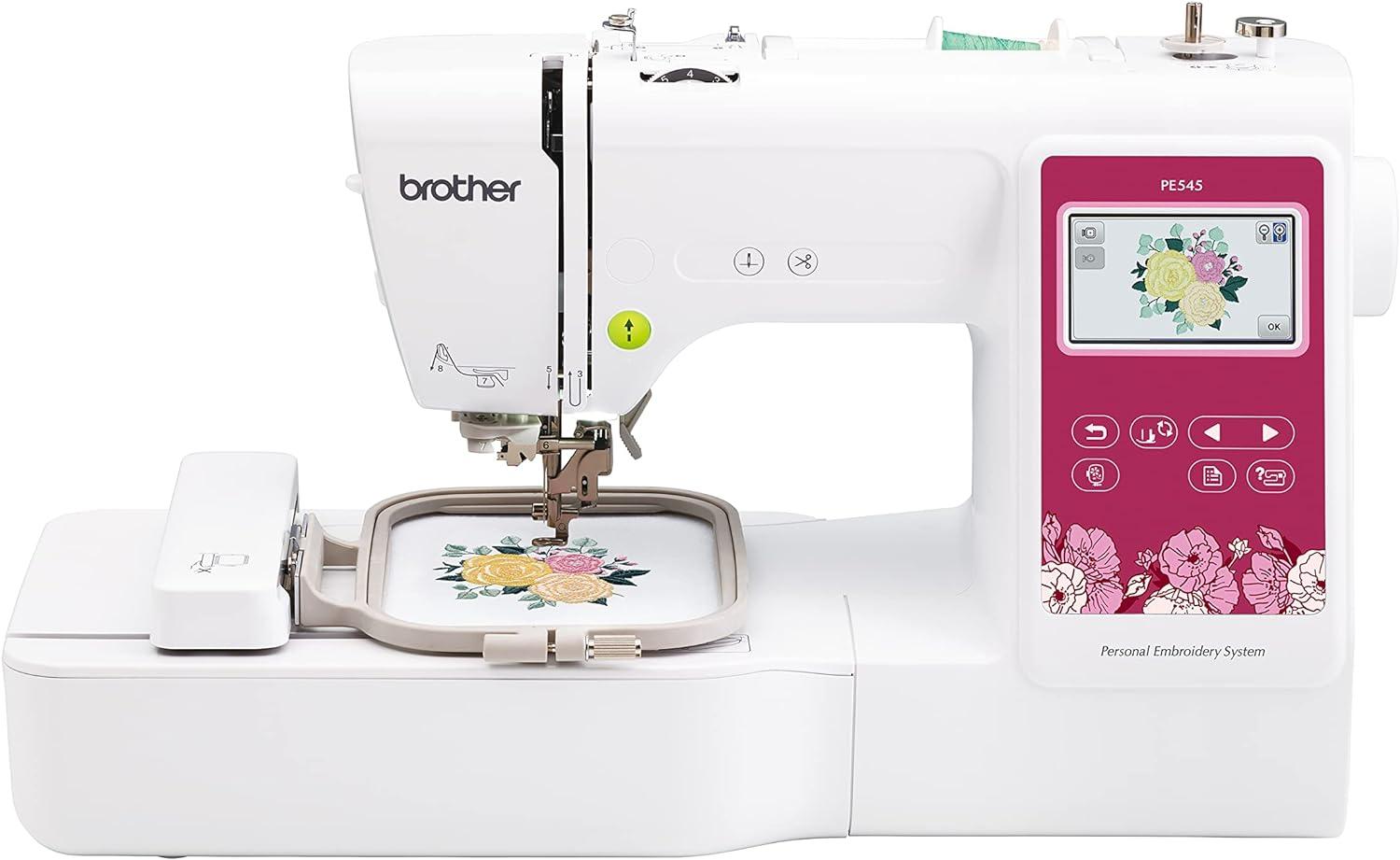 Brother PE545 Embroidery Machine, Wireless LAN Connected and 135 Built-in Designs, Plus 100-Piece 75/11 Embroidery Needles