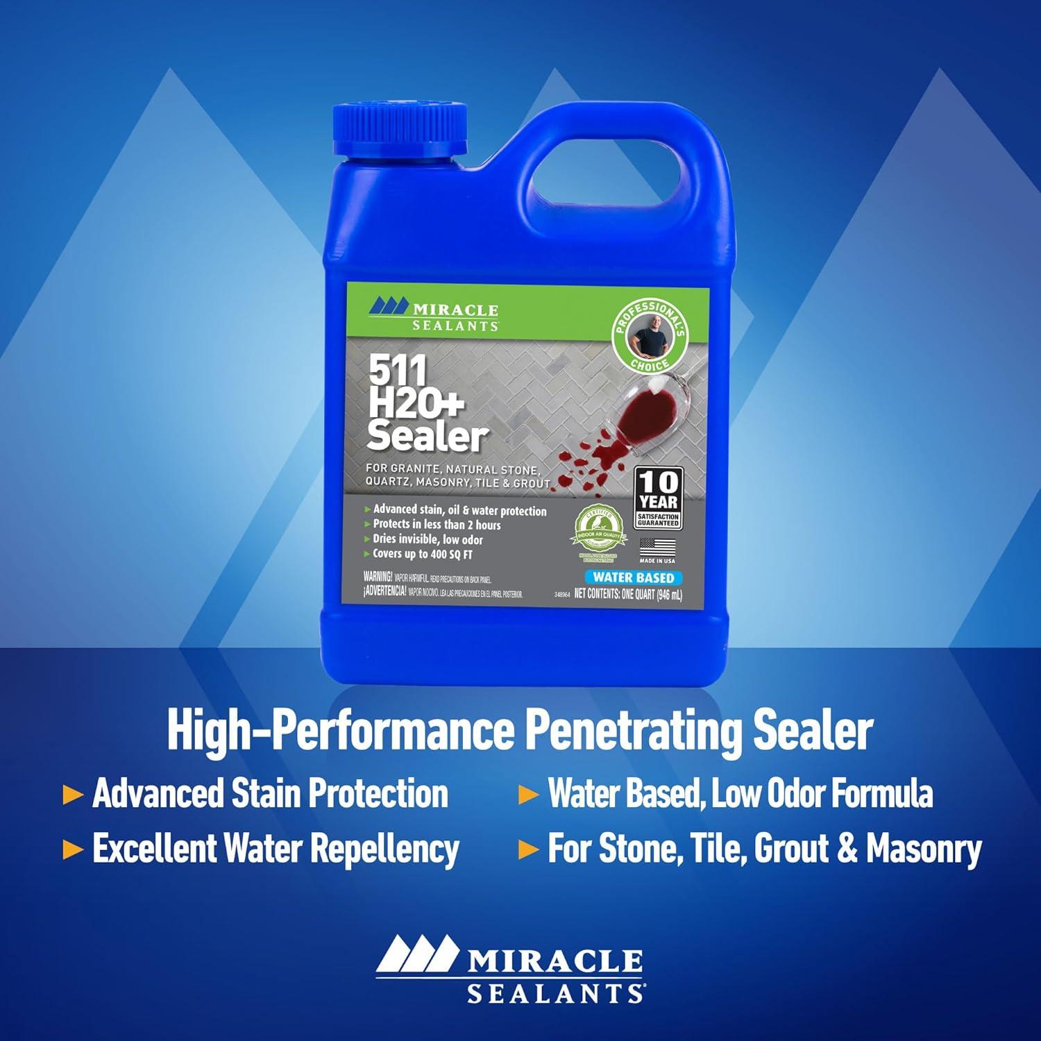 Clear 1 Quart Water-Based Penetrating Sealer for Stone and Tile