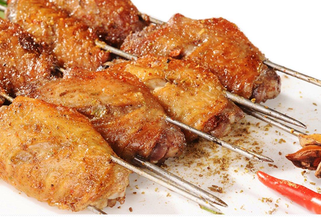 12 Inch Barbecue Skewers, 12Pcs Stainless Steel BBQ Skewers, Shish Kebab Kabob Skewers by HONSHEN
