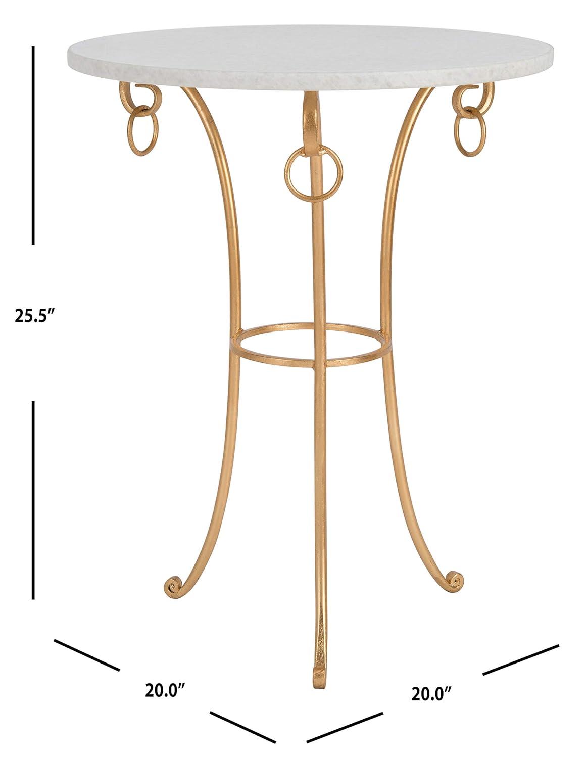 Tamara Accent Table - FOX2500A - Gold/White - Safavieh Couture