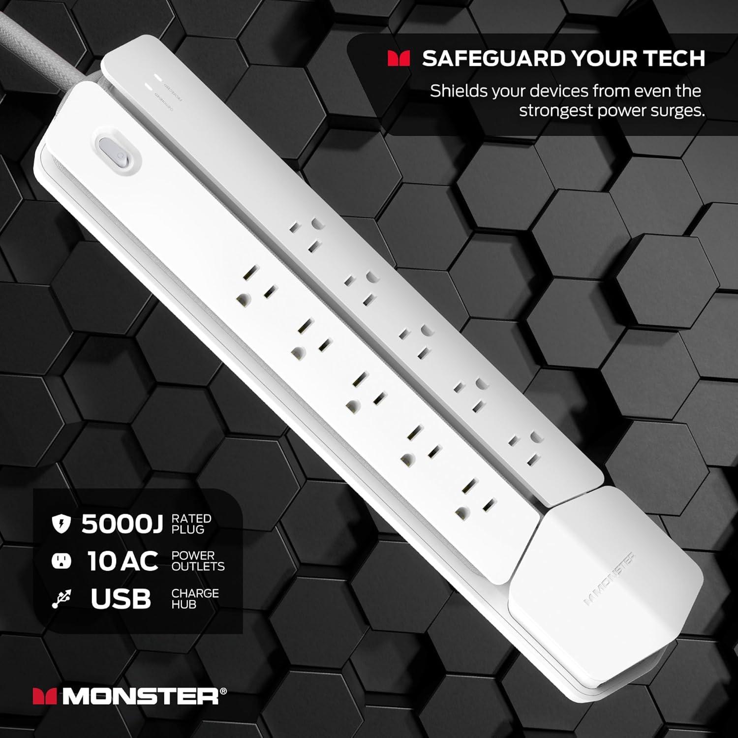 Monster Power Center Vertex XL Surge Protector with Detachable USB Hub