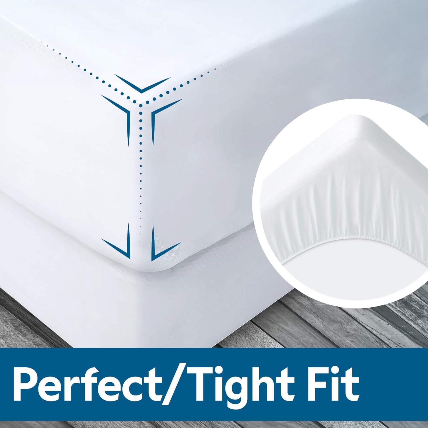 Guardmax Waterproof Fitted Full Mattress Protector - White