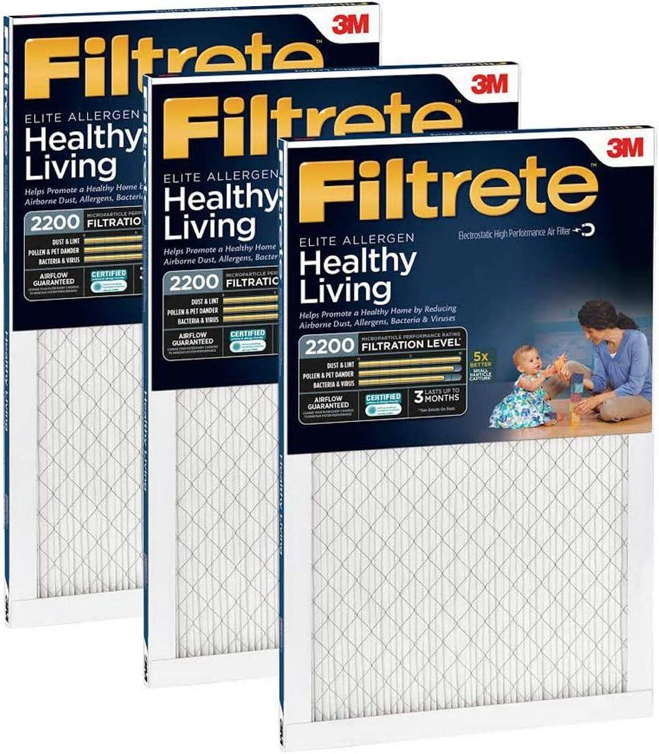 Filtrete Elite Allergen Reduction 16 x 25 x 1 HVAC Air Filter, 3-Pack