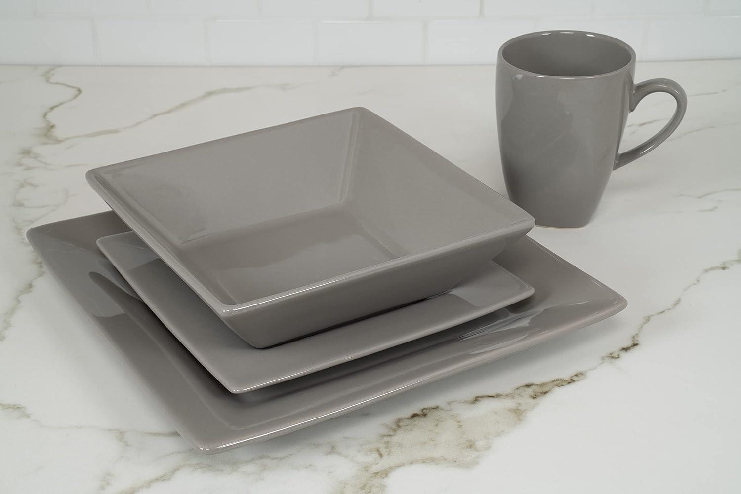 Ten Strawberry Street Nova Square Stoneware 38 Piece Dinnerware Set, Service for 6