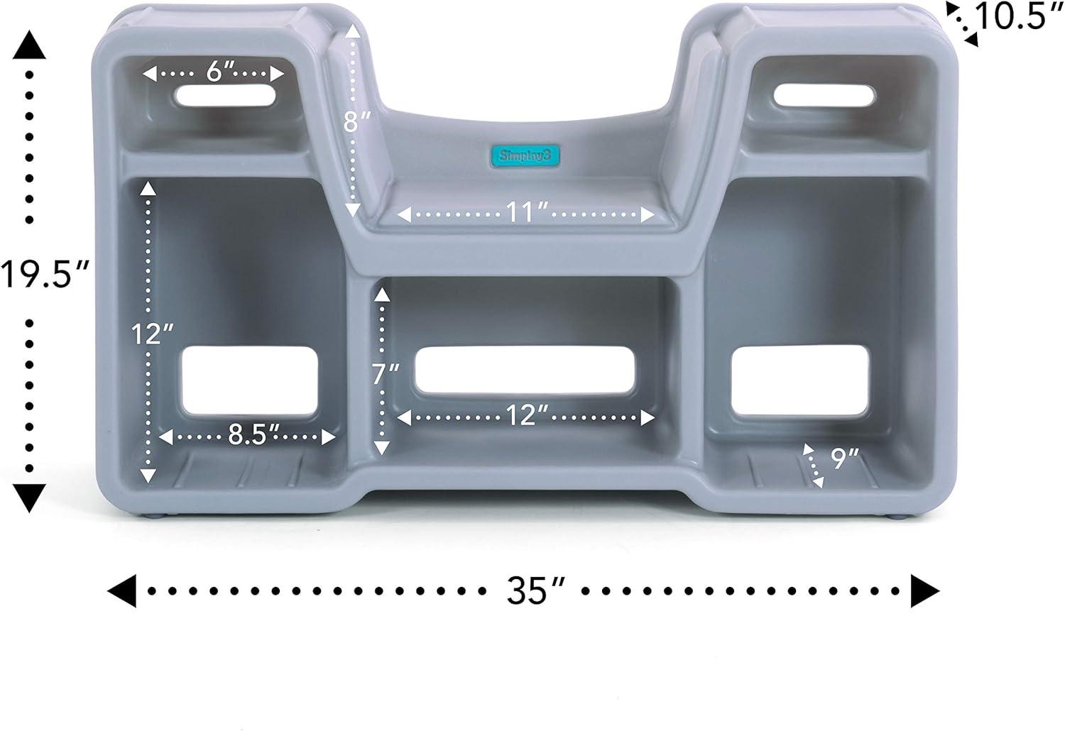 Simplay3 Cozy Gray Cubby Reading Nook for Kids