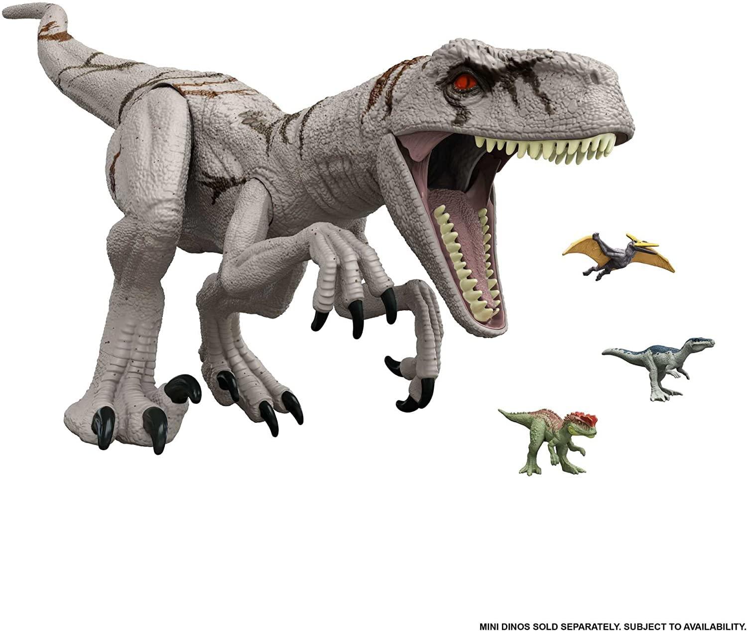 Mattel Jurassic World Super Colossal Atrociraptor Action Figure, 3-ft Long Dinosaur Toy with Eating Feature