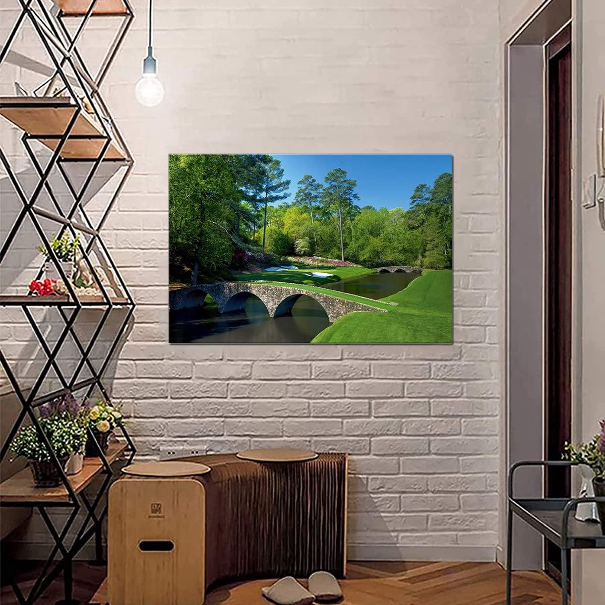 SYDposter Large Gym Men Cave Decor Golf Club Sport Landscape Artwork Canvas Painting for Bedroom Wall Art Augusta National Golf Course Home Decor Poster Print Unframed 24x36in