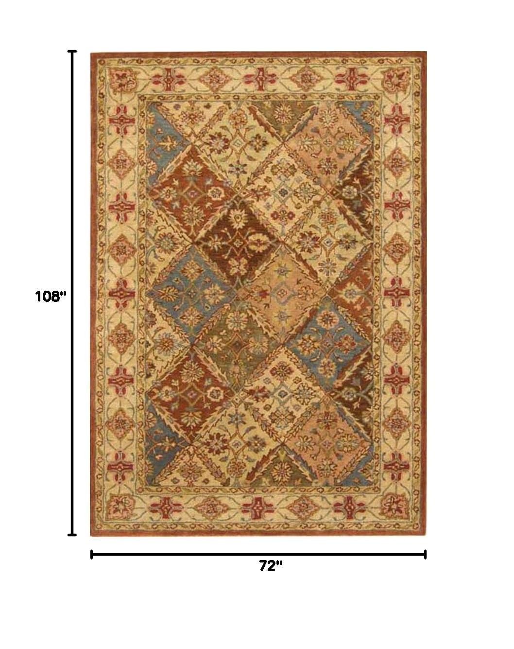 SAFAVIEH Heritage Abbey Traditional Wool Area Rug, Beige, 6' x 9'