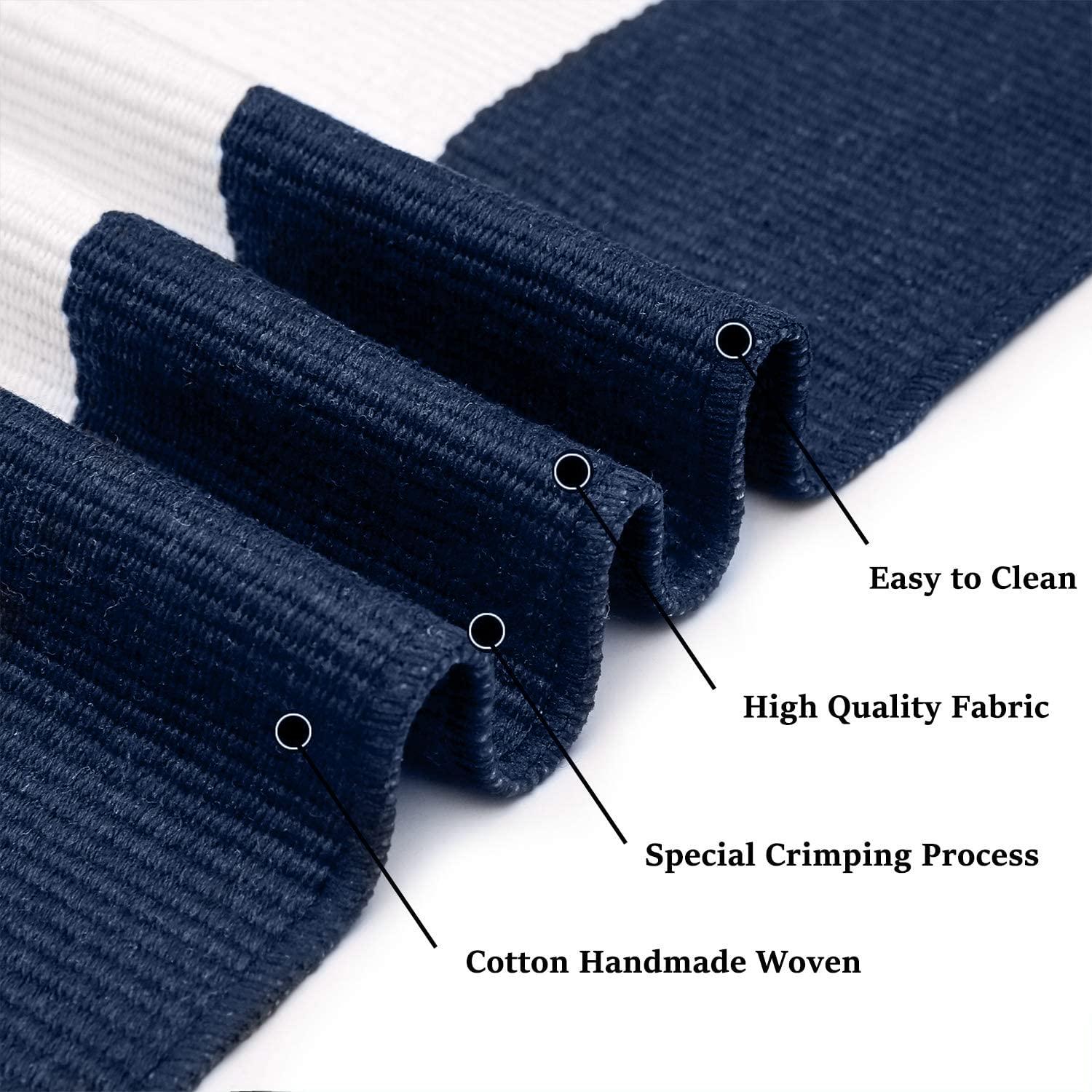 IOHOUZE Navy and White Striped Rug 2'x3' Front Door Rugs, Small Washable Area Rug for Front Porch, Spring Summer Doormats Outdoor Indoor, Cotton Rugs for Entryway Porch Entrance