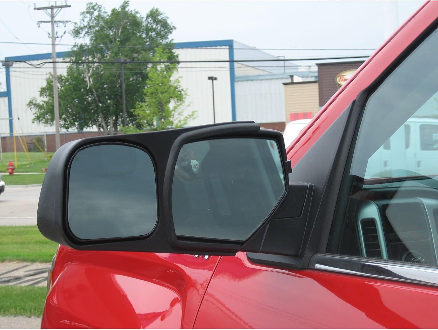 Right Door Mount Large Vehicle Towing Mirror in Brushed Finish