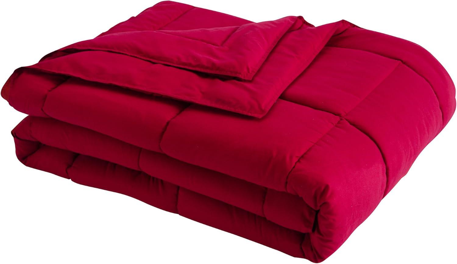 CozyGuard Twin Cotton Red Blanket with Stain & Bacteria Resistance