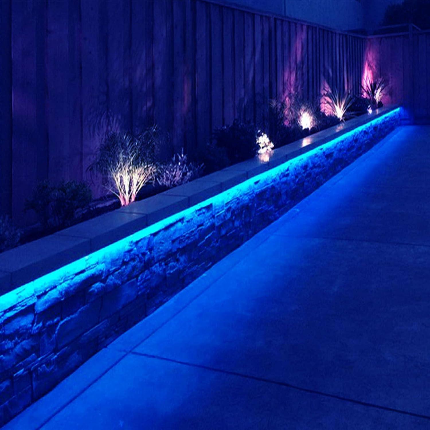 Blue Solar Powered LED Outdoor Twinkle Strip Lights