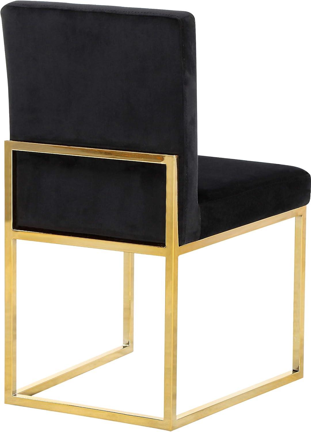 Meridian Furniture Contemporary Giselle Velvet Dining Chair in Black (Set of 2)