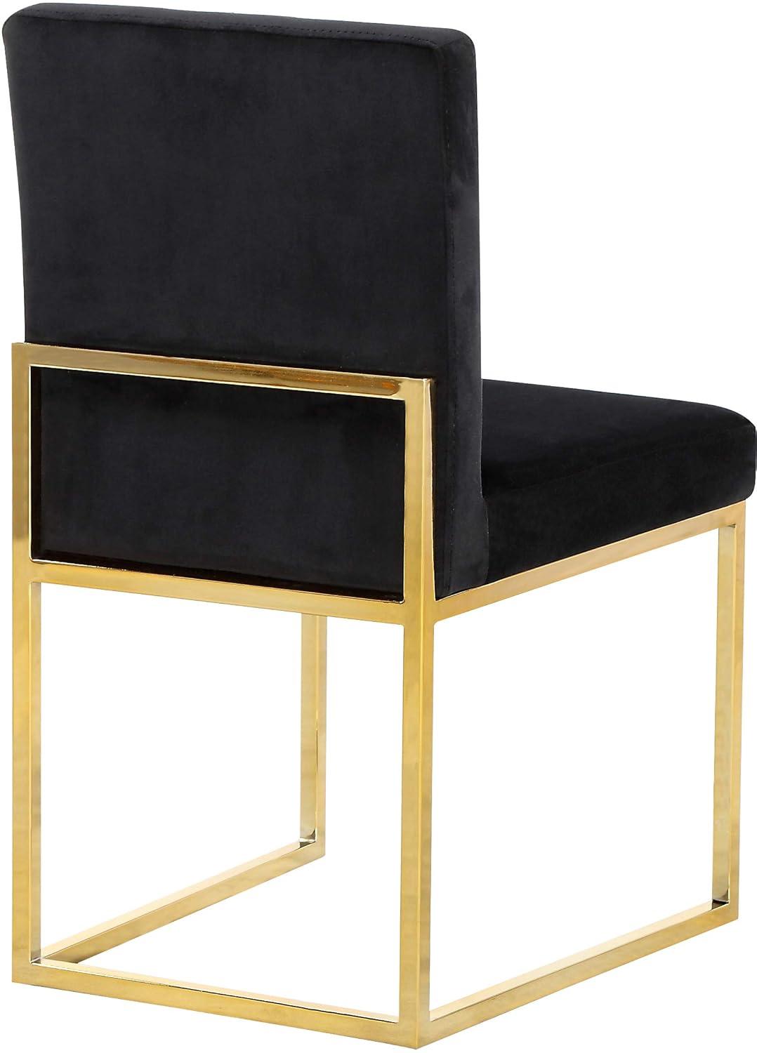 Meridian Furniture Contemporary Giselle Velvet Dining Chair in Black (Set of 2)