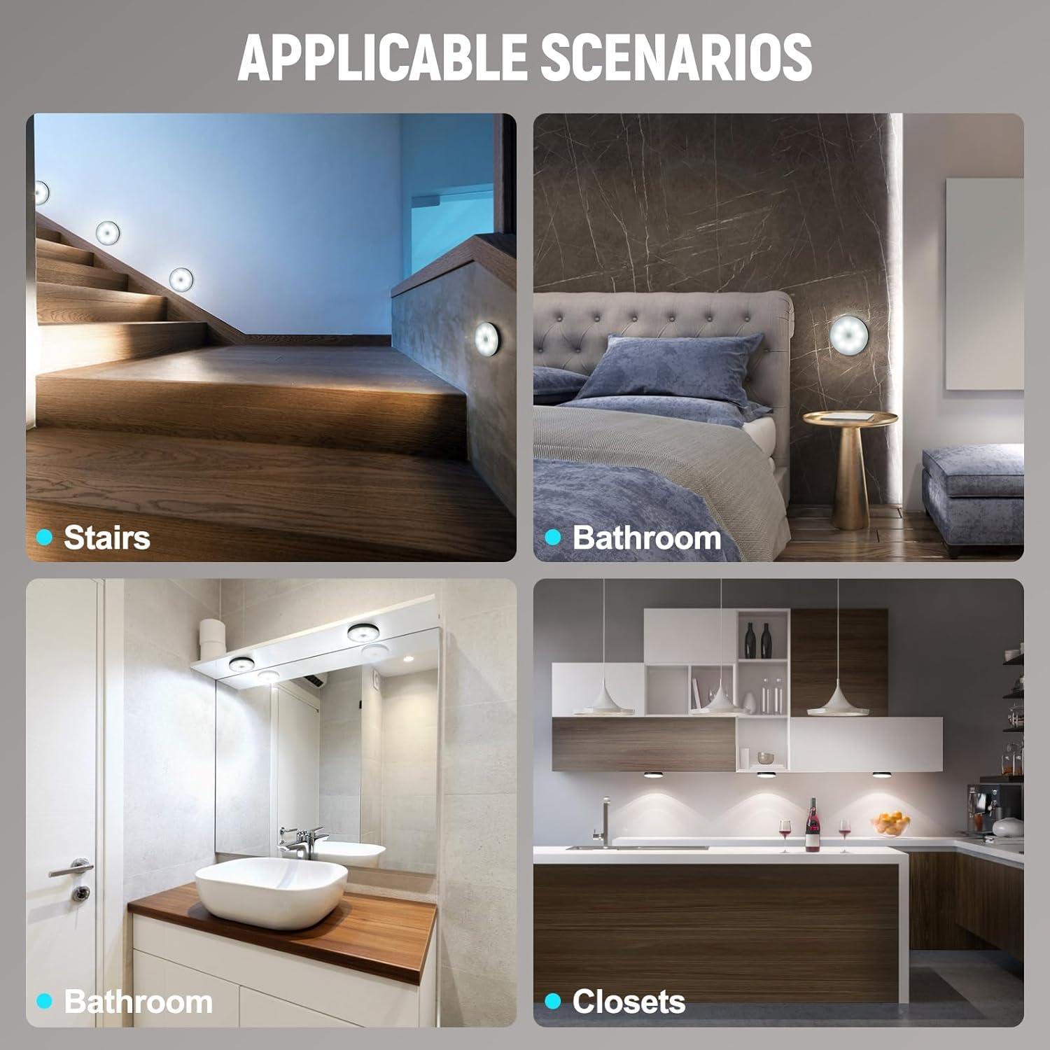 Motion Sensor Night Light 2 Pack LED Night Lights, Dusk to Dawn Motion Sensor for Bedroom, Bathroom, Toilet, Stairs, Kitchen, Hallway