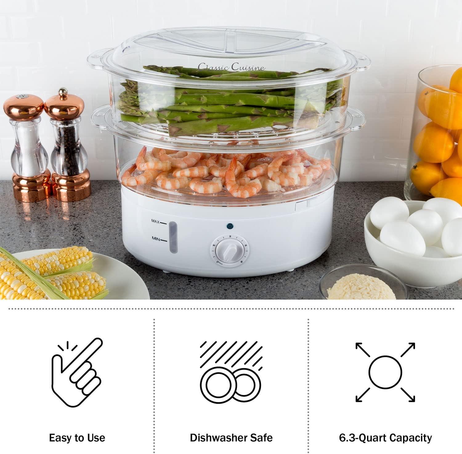 Vegetable Steamer Rice Cooker (White) by Classic Cuisine