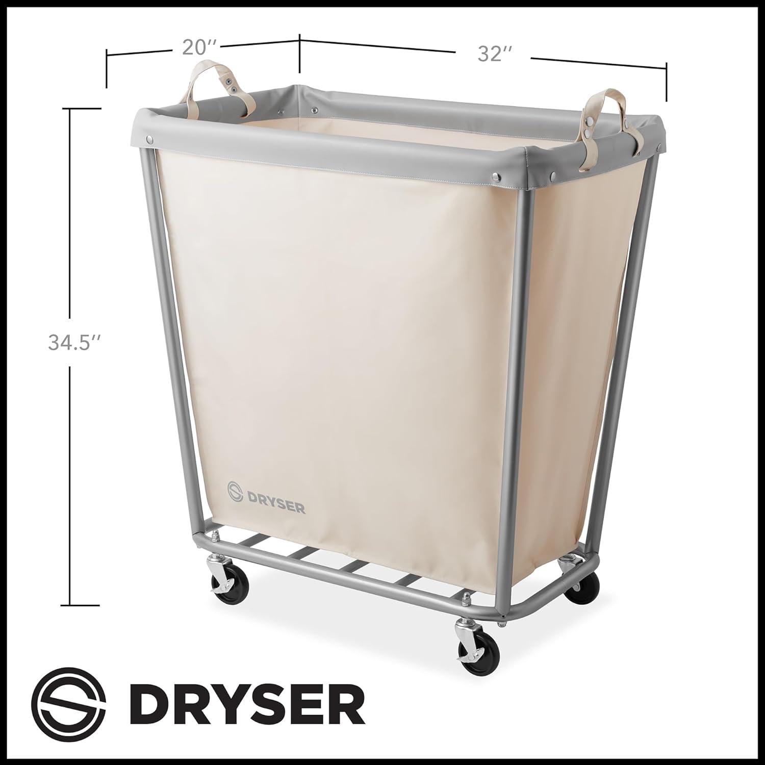 Metal Free Standing Laundry Cart with Wheels