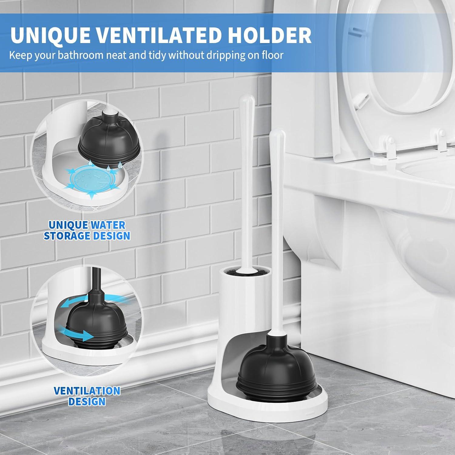 XXZH Toilet Plunger and Bowl Brush Combo for Bathroom Cleaning, 2 Sets